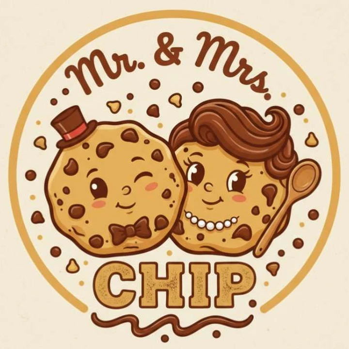 Original Mr. & Mrs. Chip cookie-couple logo